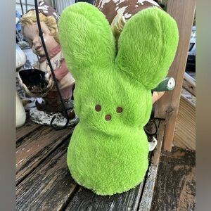 Peeps Green Plush Easter Bunny Rabbit 16” Fuzzy Novelty Stuffed Animal Pillow